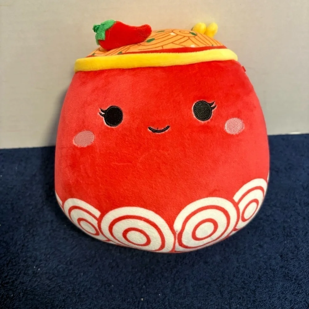 8” #1705 Squishmallows ODION The SPICY RAMEN Huggable Plush Hot Red Chili Bowl